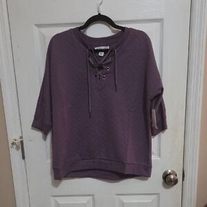 New York Laundry Purple Lace-Up Sweatshirt